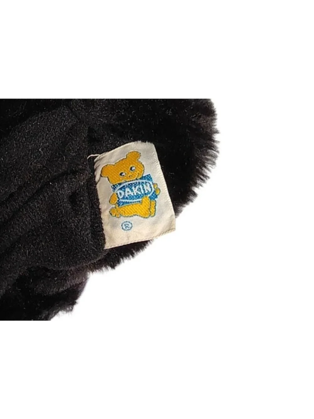 Vintage Dakin Black Scottie Schnauzer Plush Dog Puppy Hand Puppet 1984, Red Bow